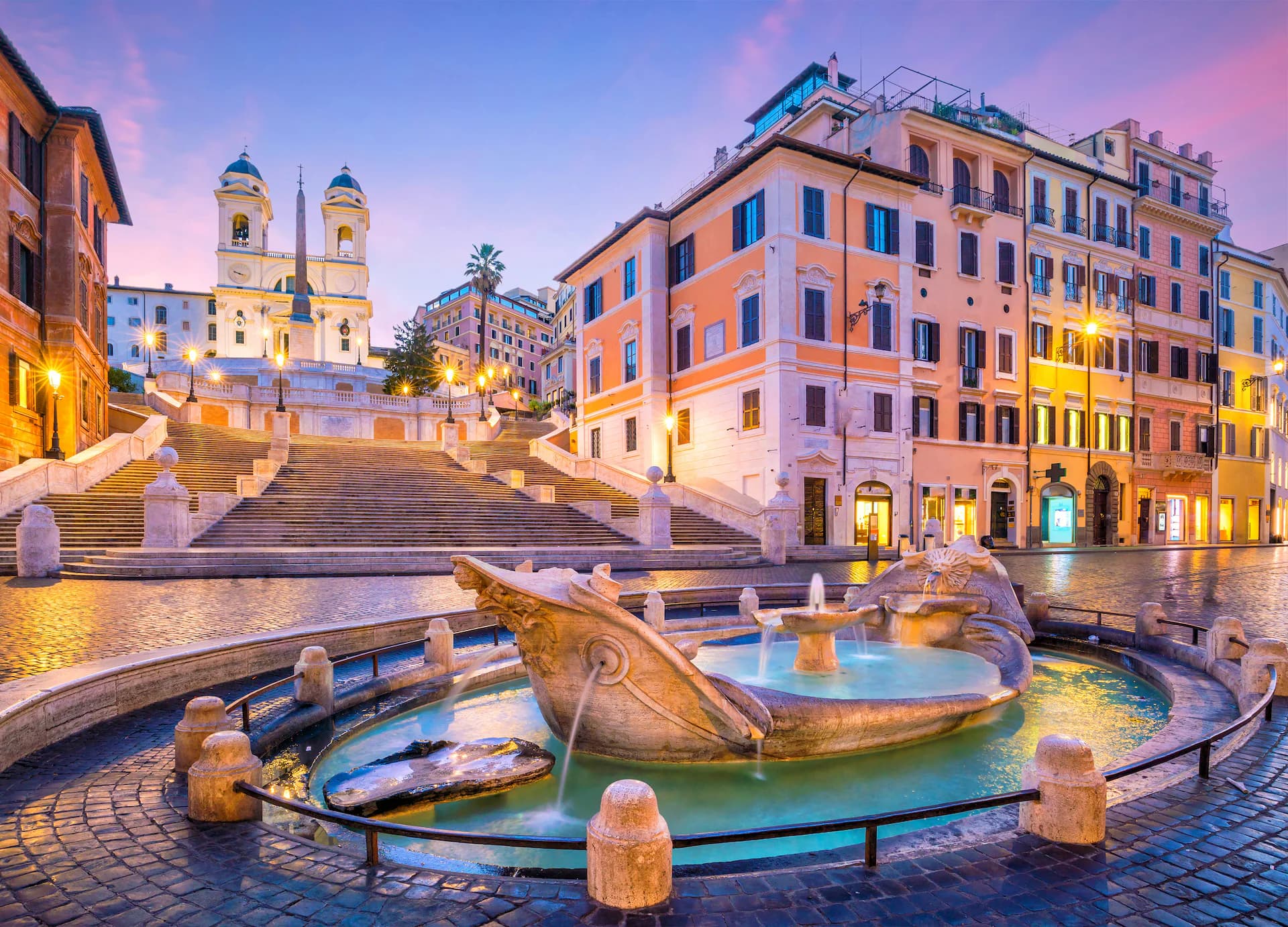 Rome — the Spanish Steps at dusk